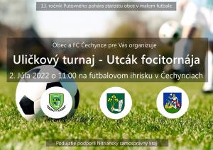 13.roč. futbalového turnaja medzi uličkami o „Putovný pohár starostu obce Čechynce“/ utcák közötti focitorna
