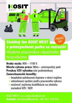 Oznam firmy Kosit West s.r.o. Nitra