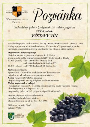 Oznam Vinohradníckeho spolku a Obce Čechynce - A Csehi borászok-szőlészek egyesületének és a község hirdetése
